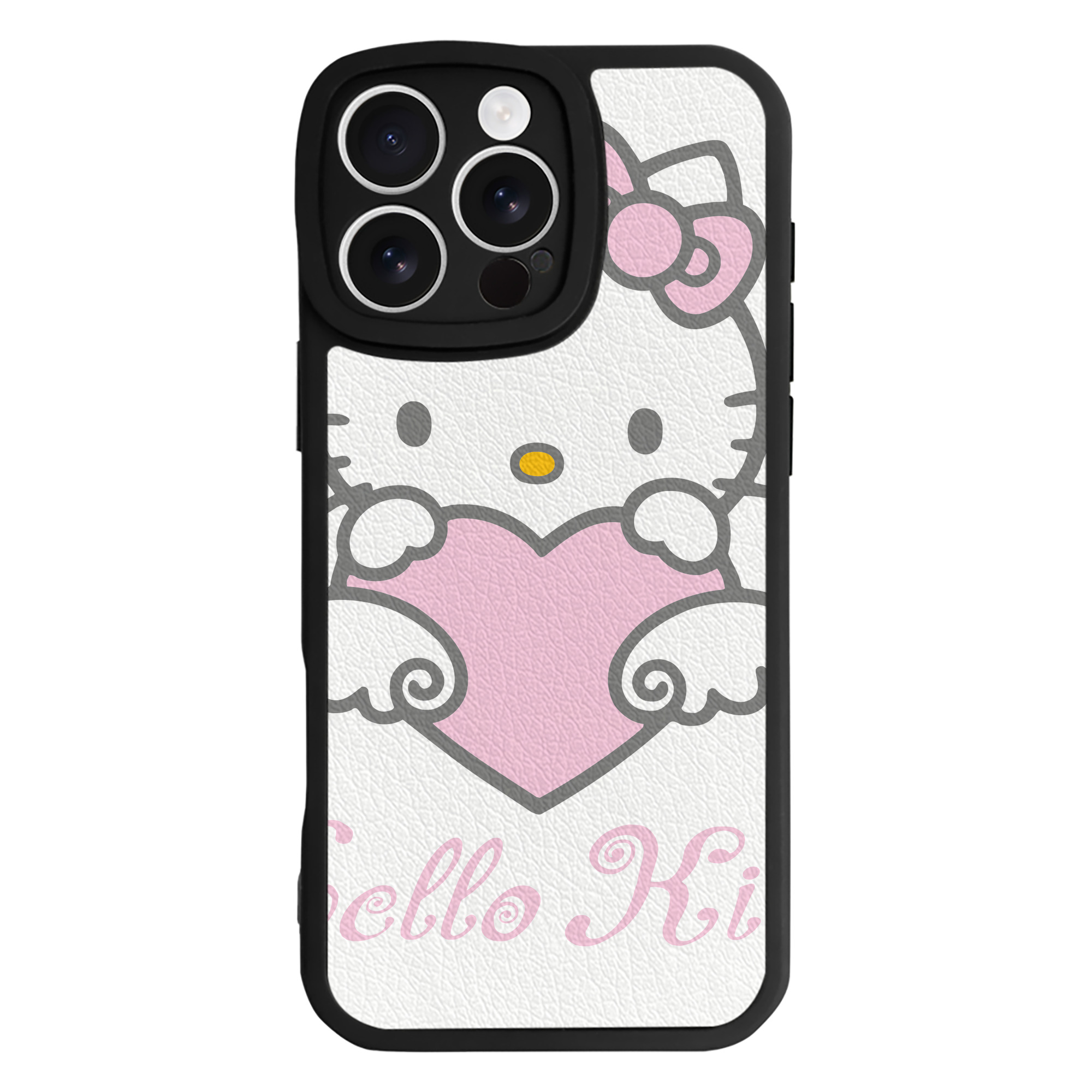 （画像用） Hello Kitty ハローキティ 【iPhone 16シリーズ対応】シリコンスマホケース（レザー調） 材質：シリコン